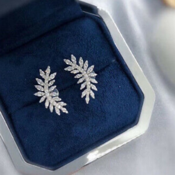 - New Sterling silver diamond earrings - Picture 2 of 5